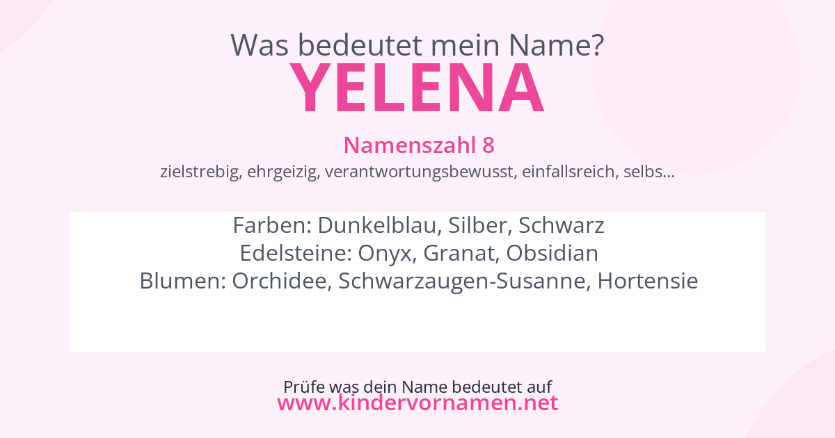 Was bedeutet der Name Yelena?
