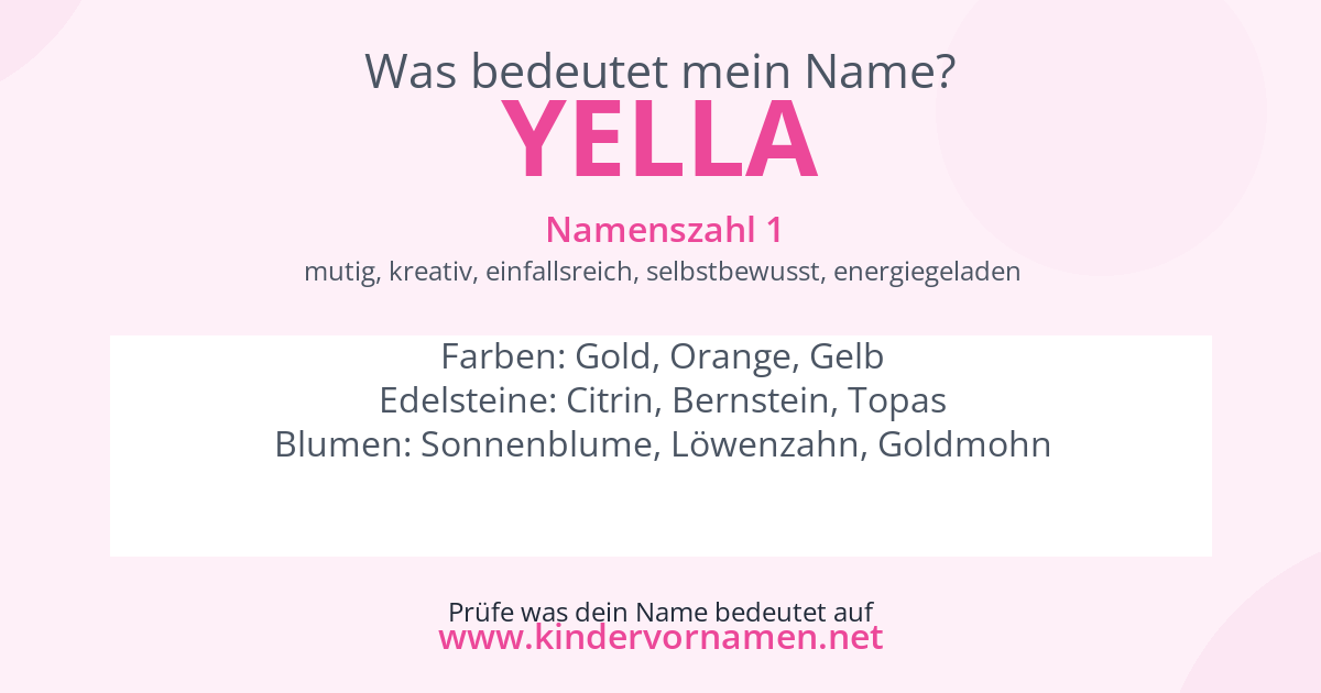 Was bedeutet der Name Yella?