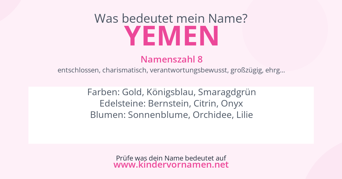 Was bedeutet der Name Yemen?