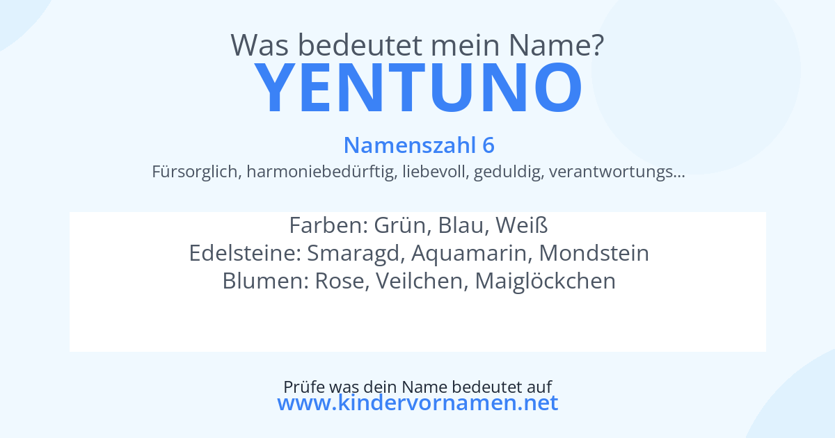 Was bedeutet der Name Yentuno?