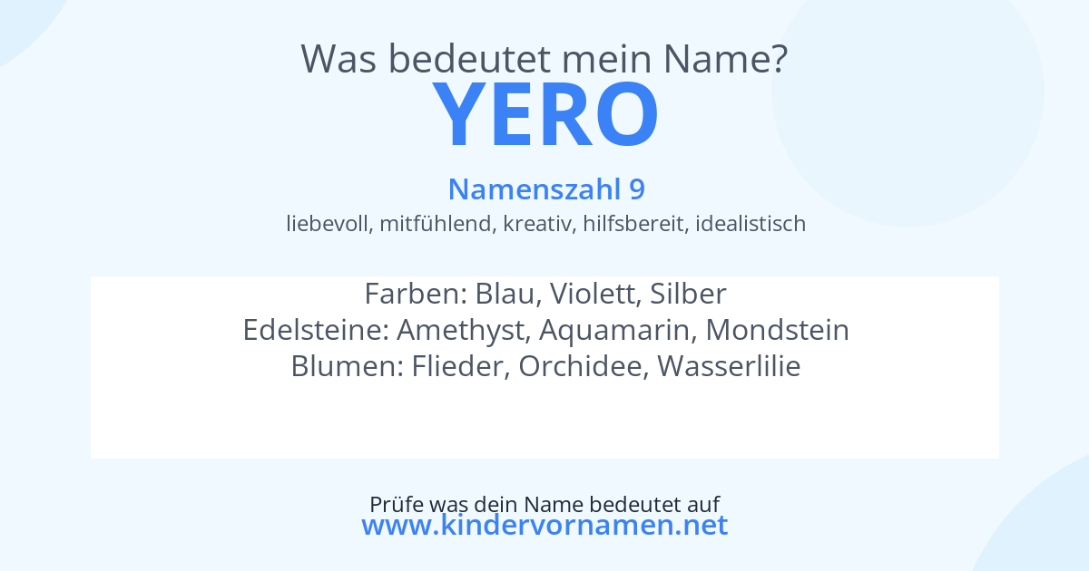Was bedeutet der Name Yero?