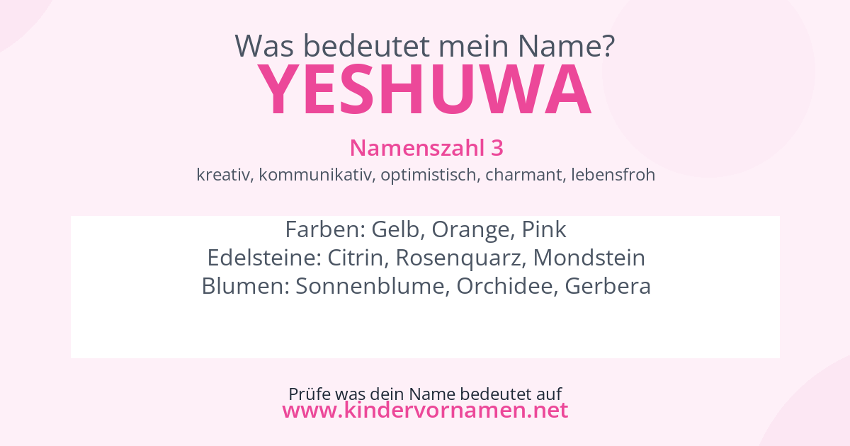 Was bedeutet der Name Yeshuwa?