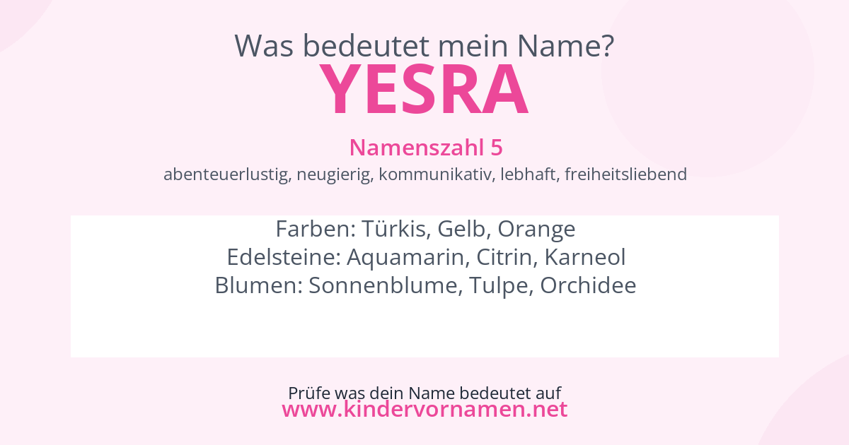 Was bedeutet der Name Yesra?