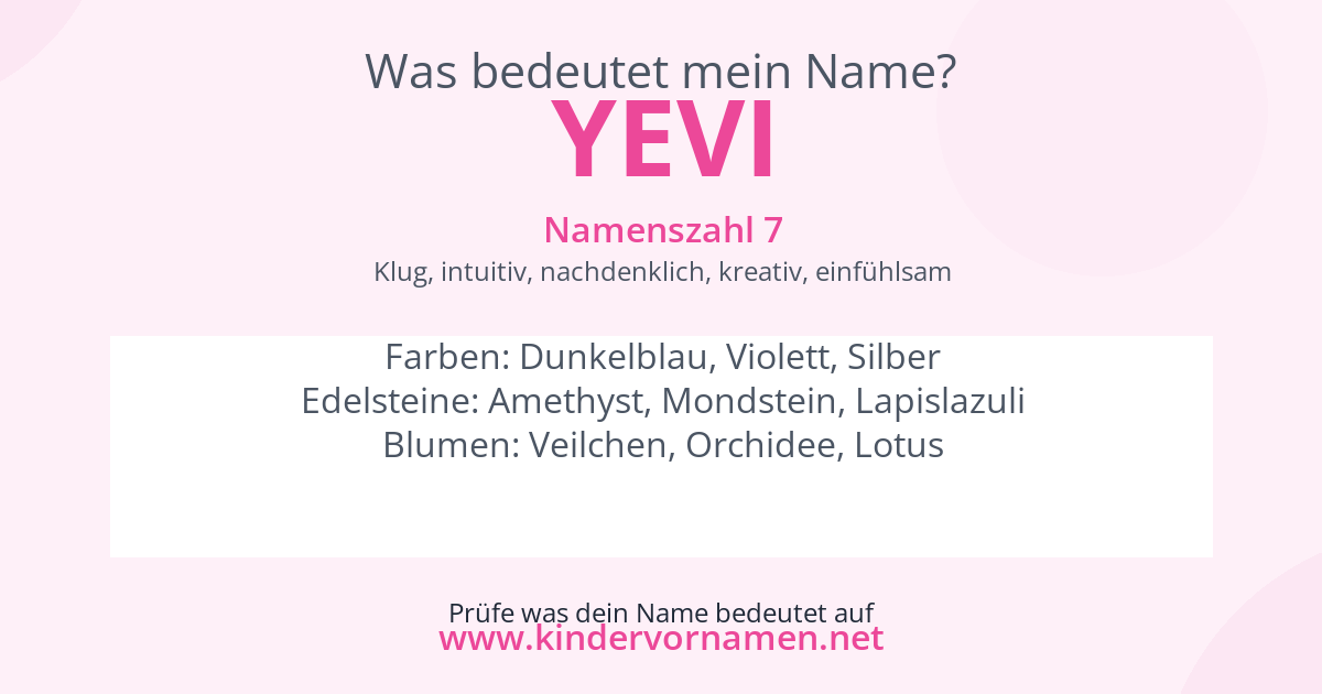 Was bedeutet der Name Yevi?
