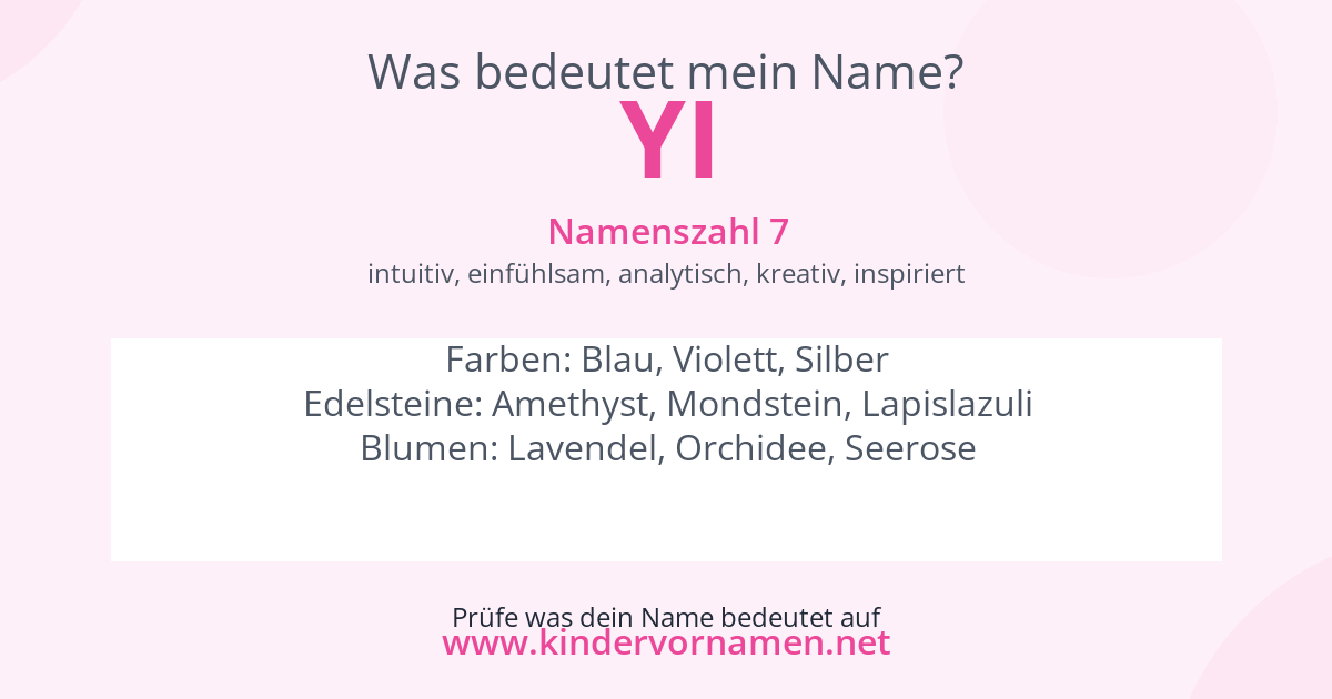 Was bedeutet der Name Yi?