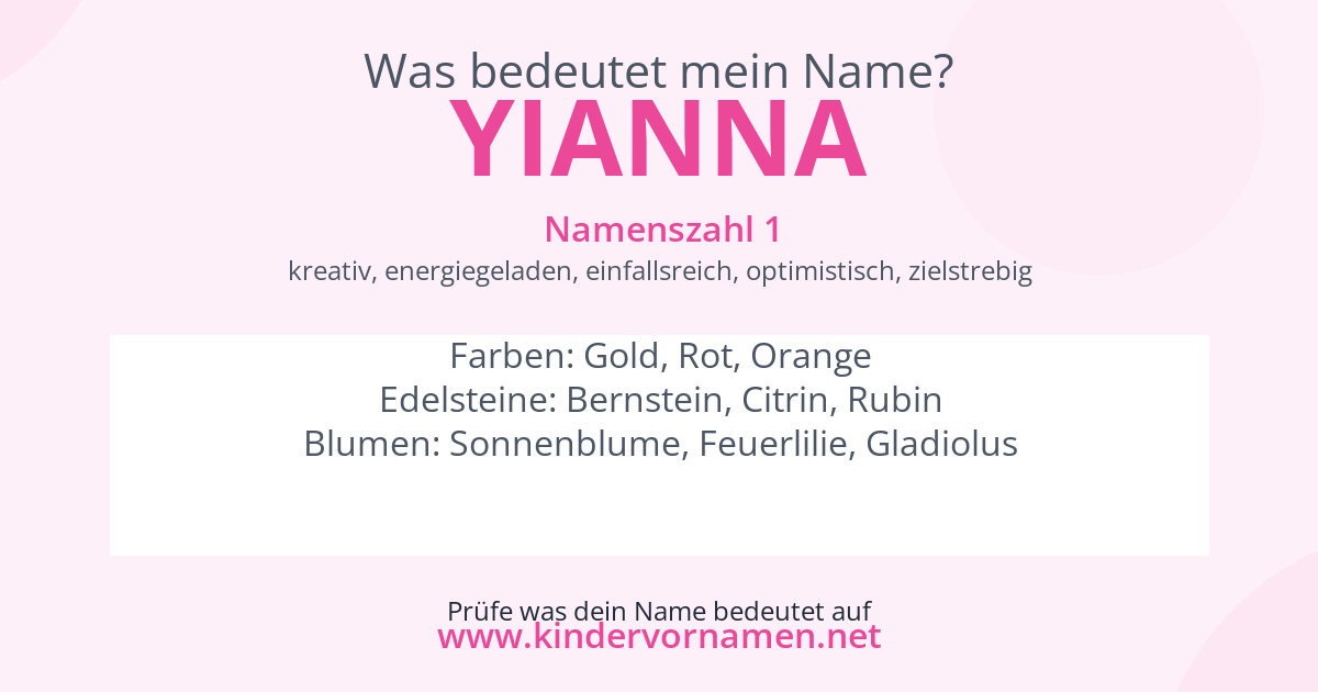 Was bedeutet der Name Yianna?