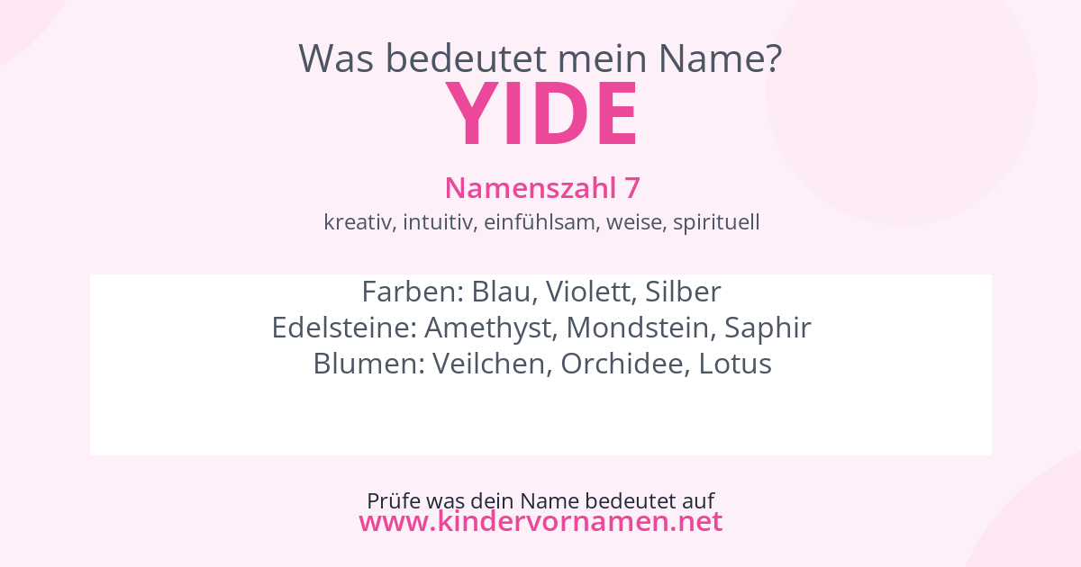 Was bedeutet der Name Yide?