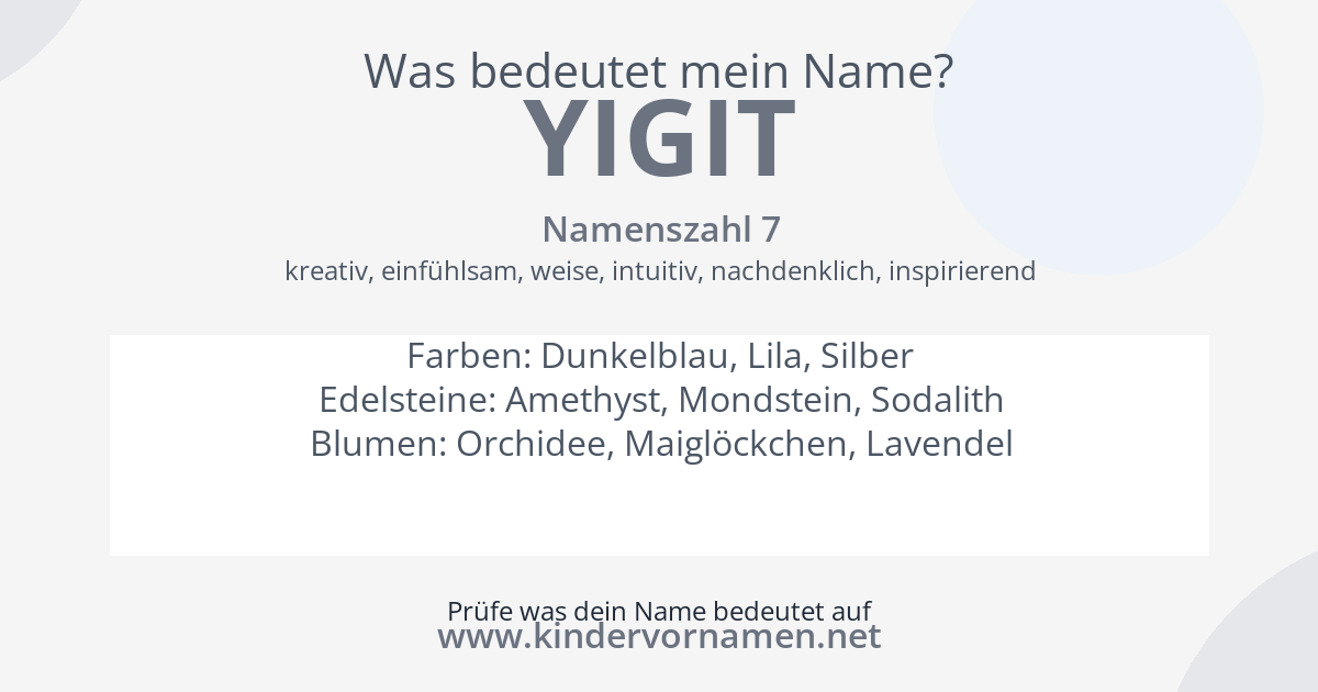 Was bedeutet der Name Yigit?