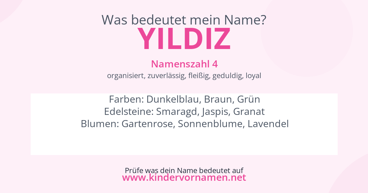 Was bedeutet der Name Yildiz?