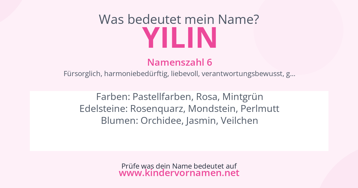 Was bedeutet der Name Yilin?