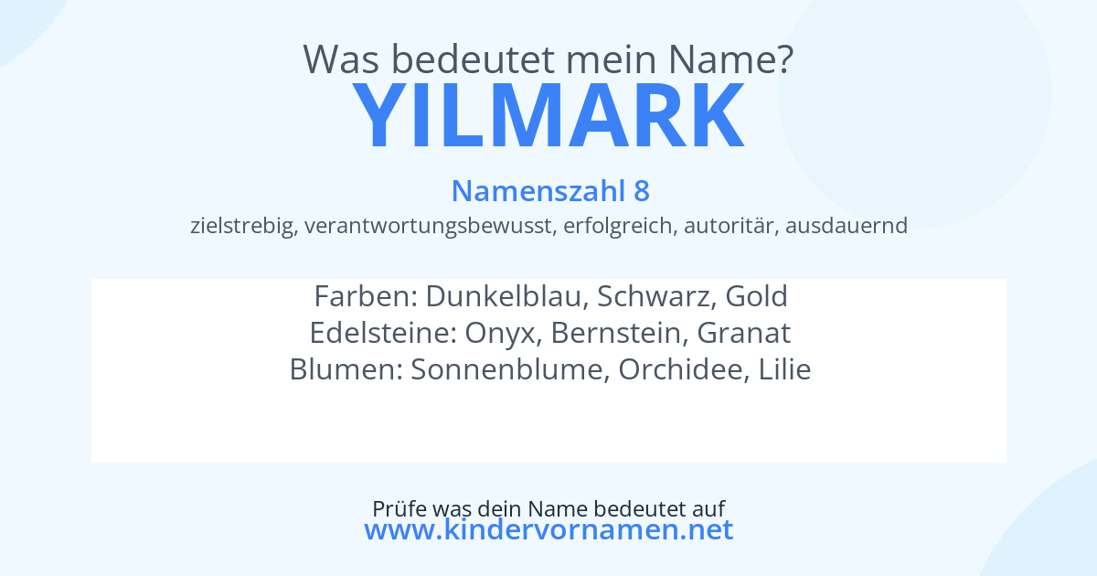 Was bedeutet der Name Yilmark?