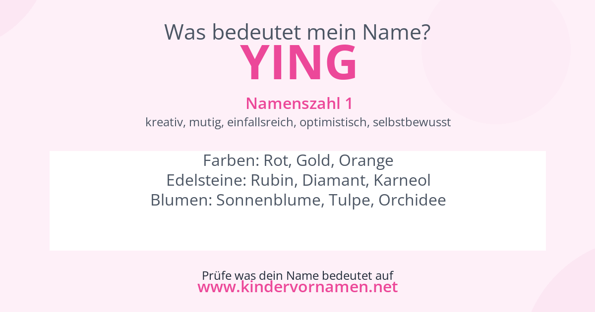 Was bedeutet der Name Ying?