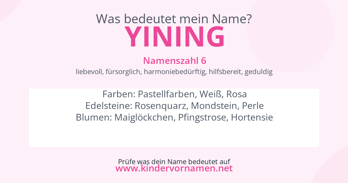 Was bedeutet der Name Yining?