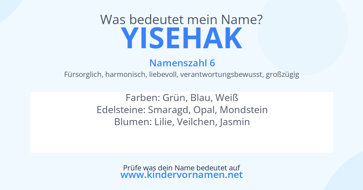 Was bedeutet der Name Yisehak?