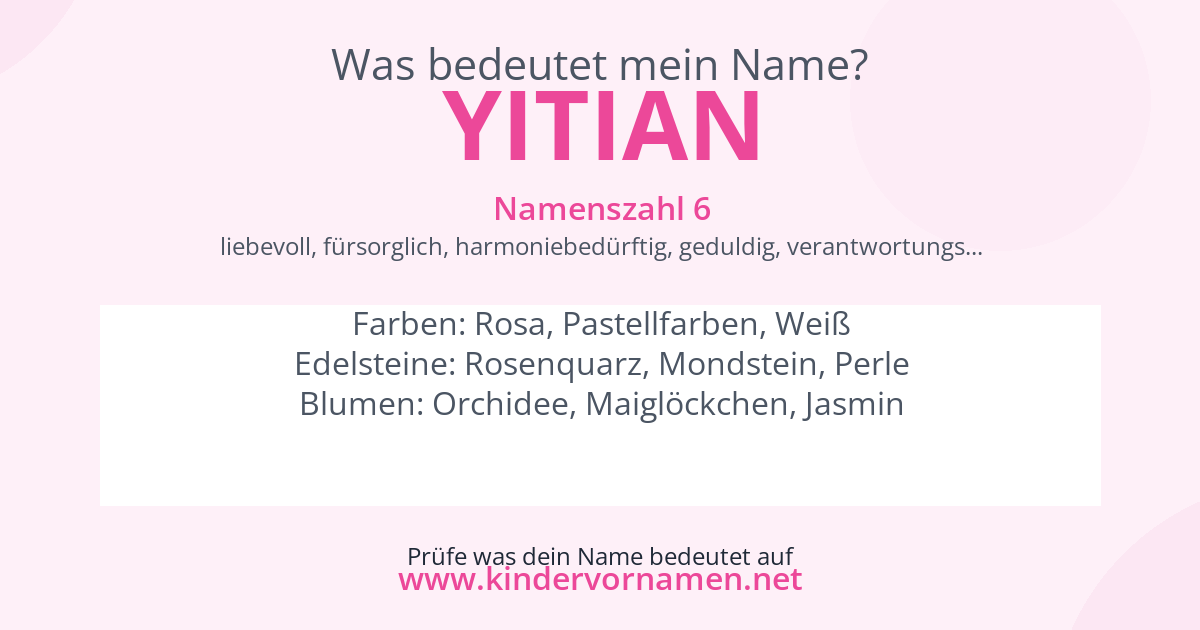 Was bedeutet der Name Yitian?