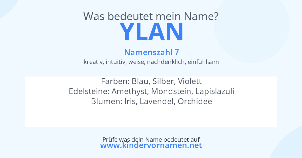 Was bedeutet der Name Ylan?