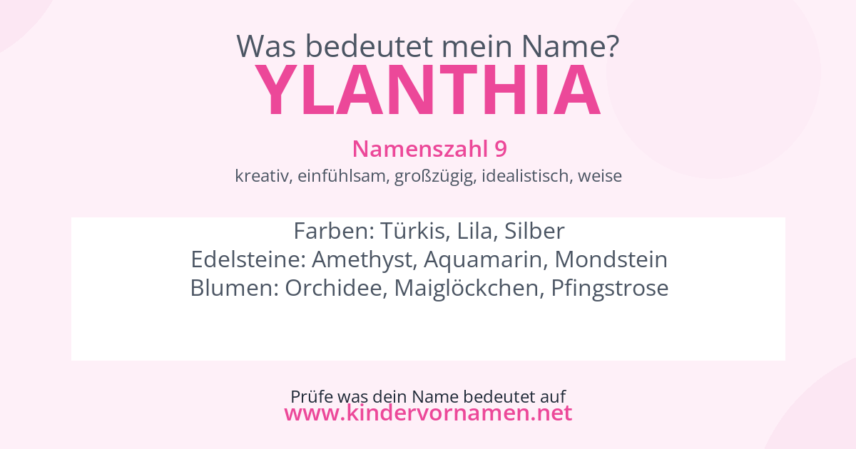 Was bedeutet der Name Ylanthia?