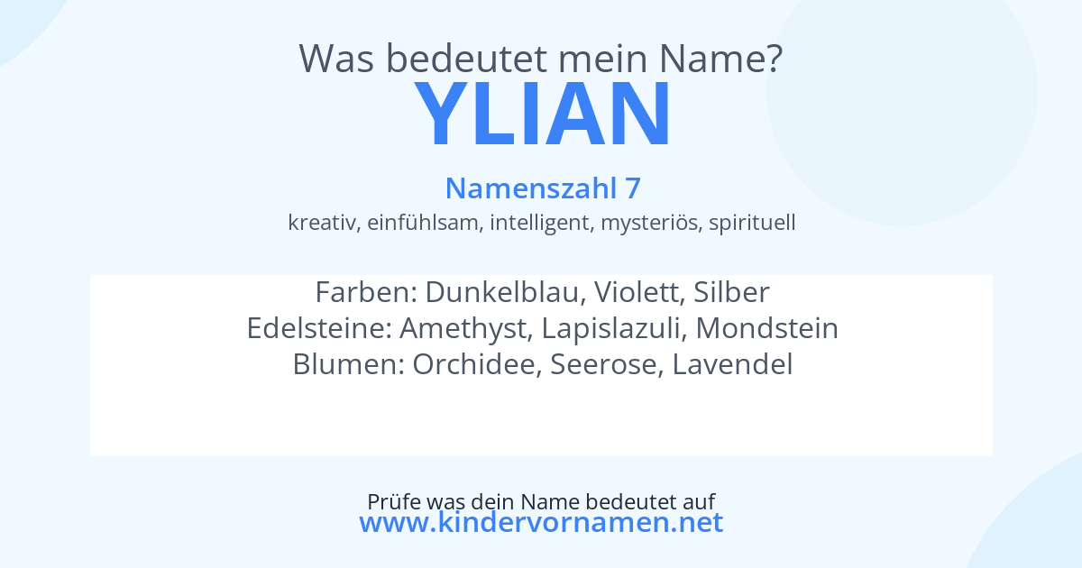 Was bedeutet der Name Ylian?