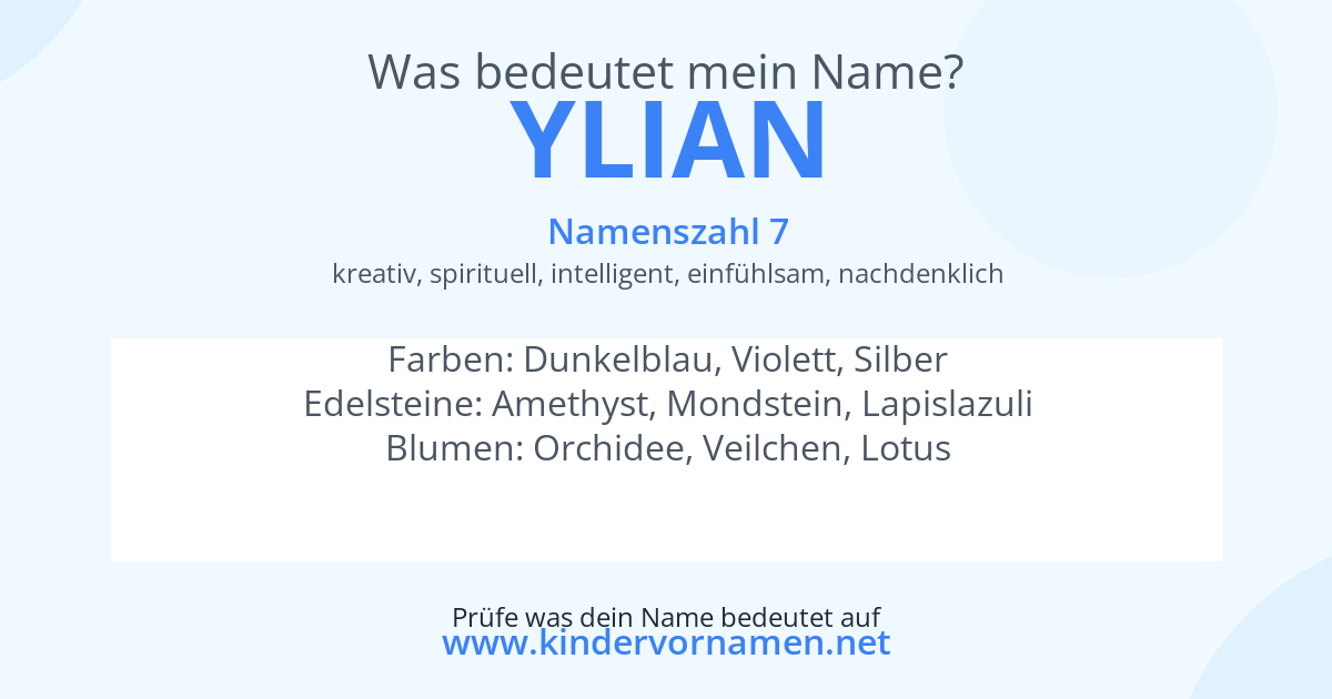 Was bedeutet der Name Ylian?