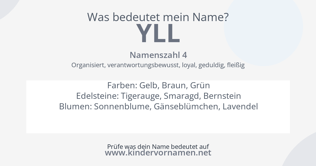 Was bedeutet der Name Yll?