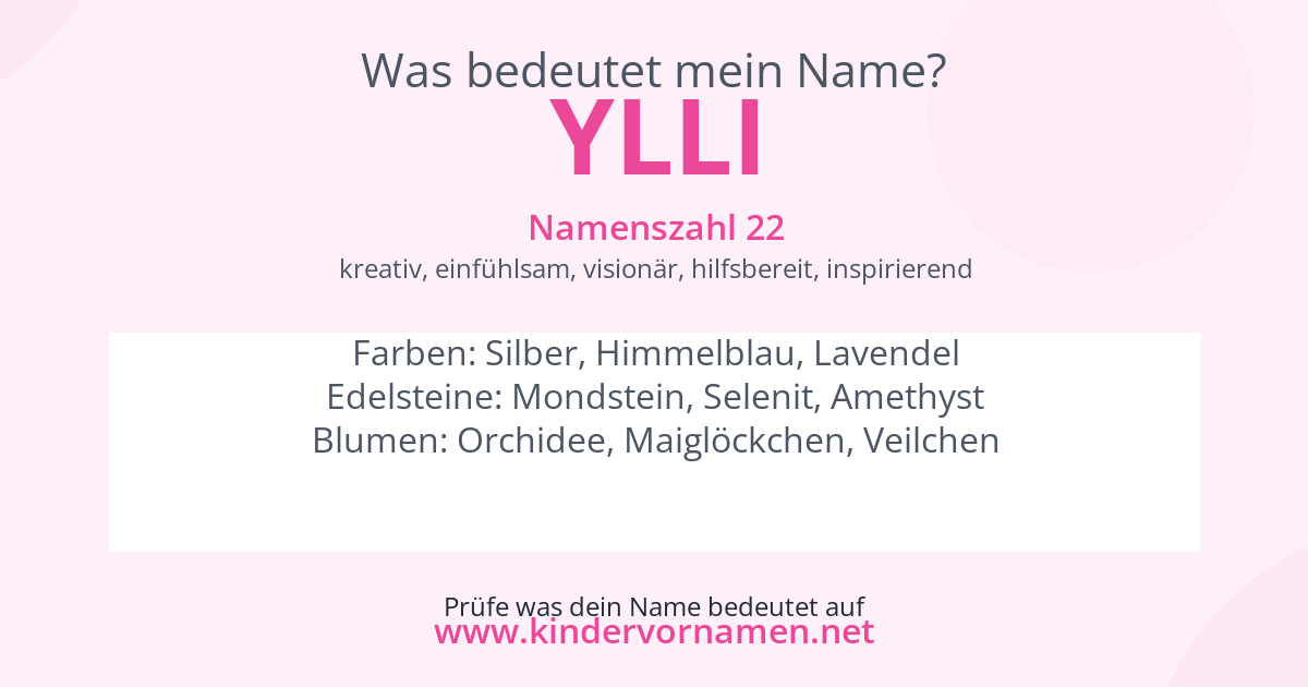 Was bedeutet der Name Ylli?