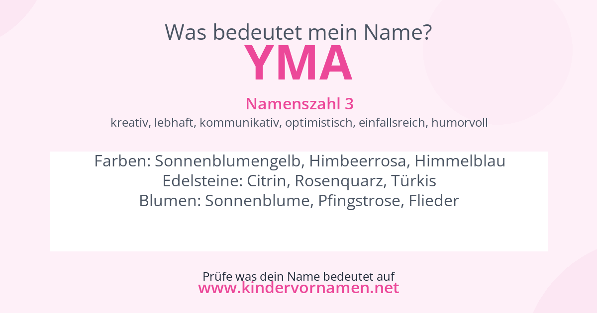 Was bedeutet der Name Yma?