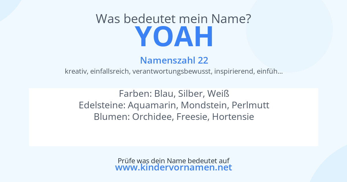 Was bedeutet der Name Yoah?