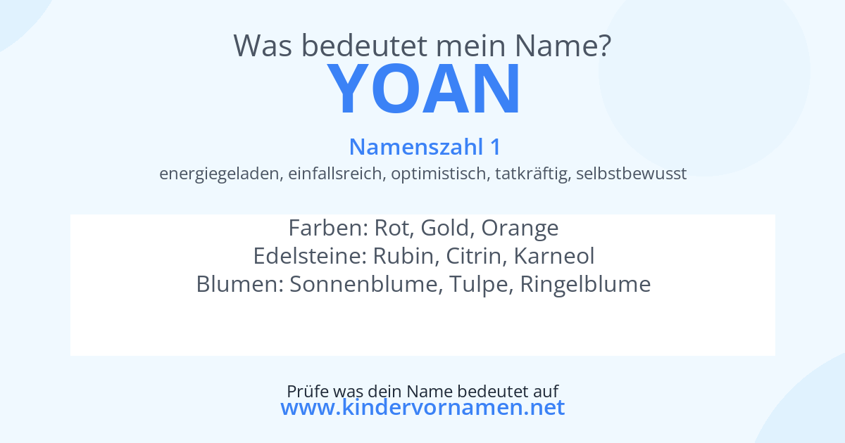 Was bedeutet der Name Yoan?
