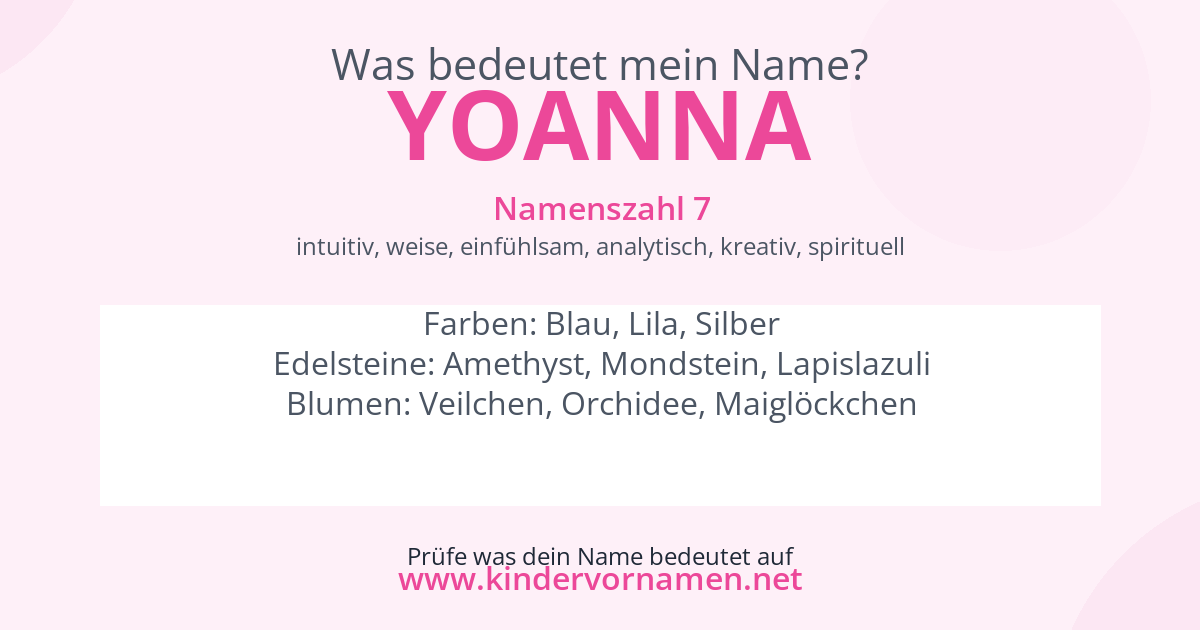 Was bedeutet der Name Yoanna?