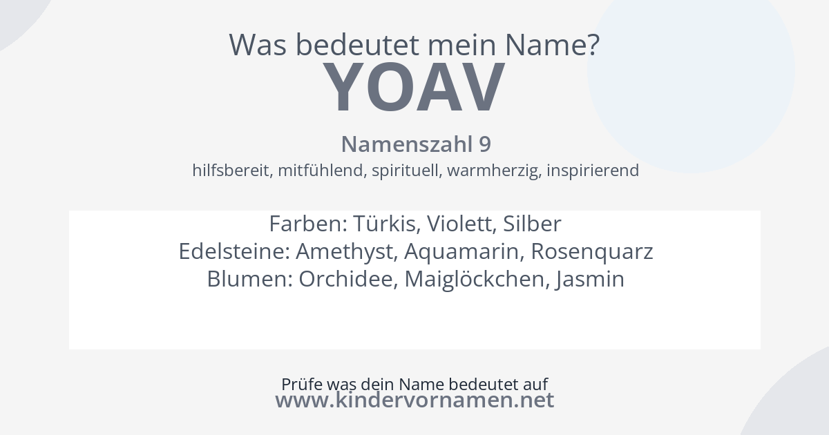 Was bedeutet der Name Yoav?