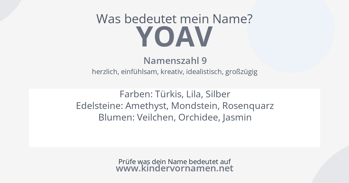 Was bedeutet der Name Yoav?