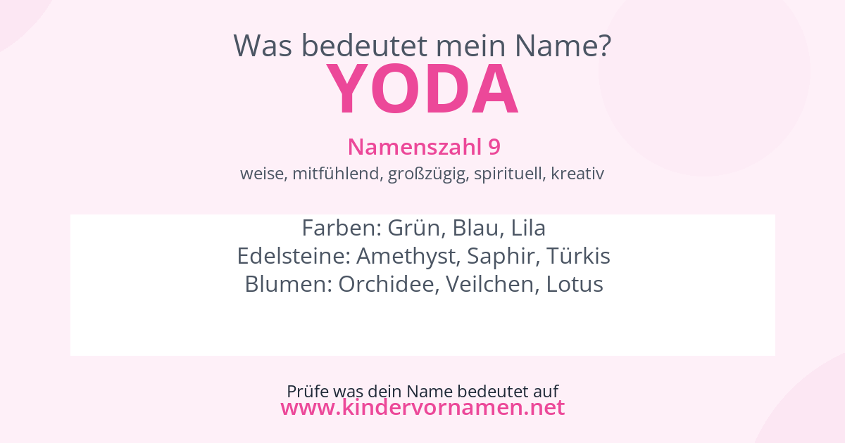 Was bedeutet der Name Yoda?