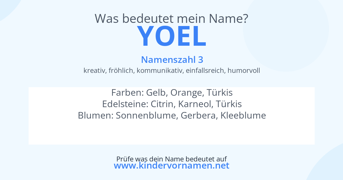 Was bedeutet der Name Yoel?