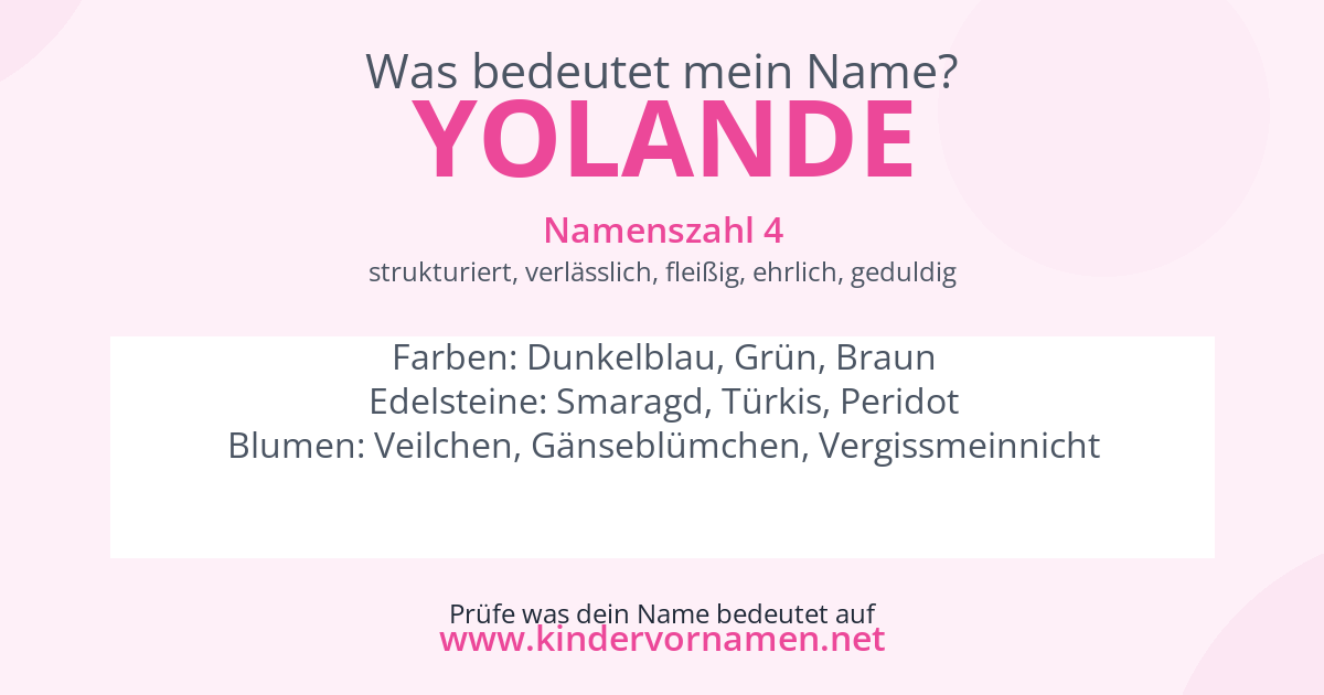 Was bedeutet der Name Yolande?