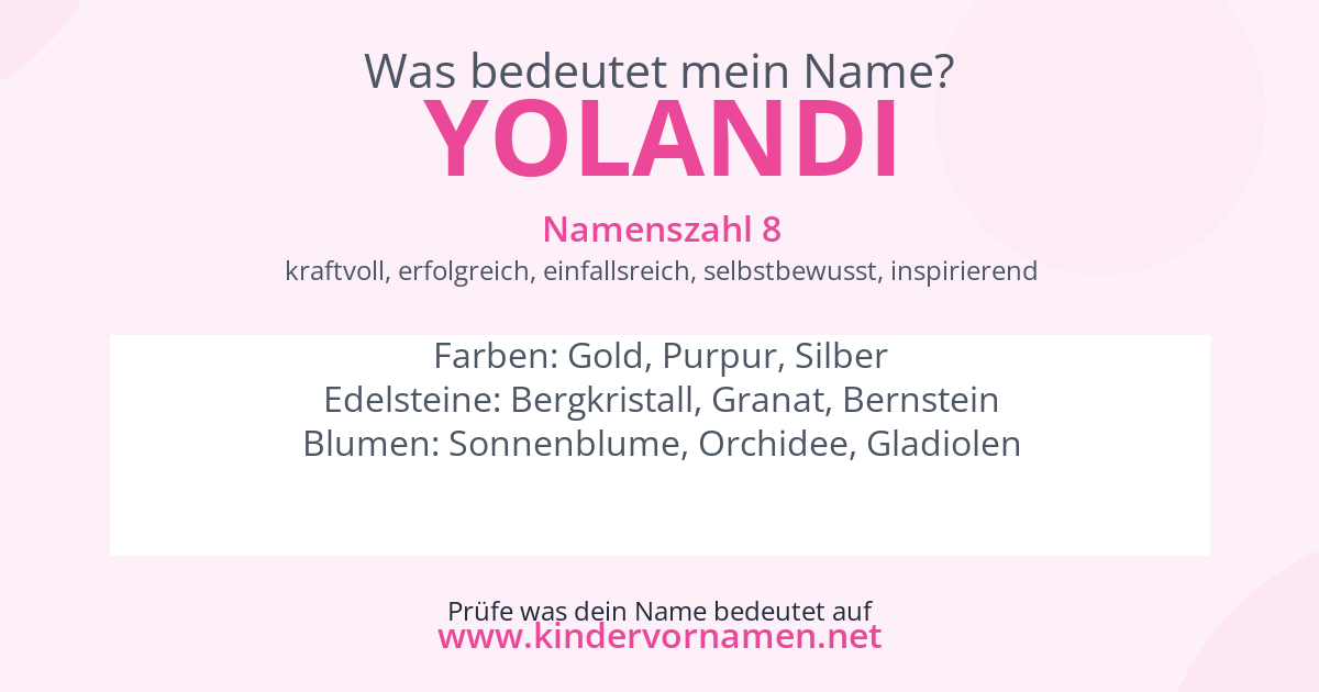 Was bedeutet der Name Yolandi?