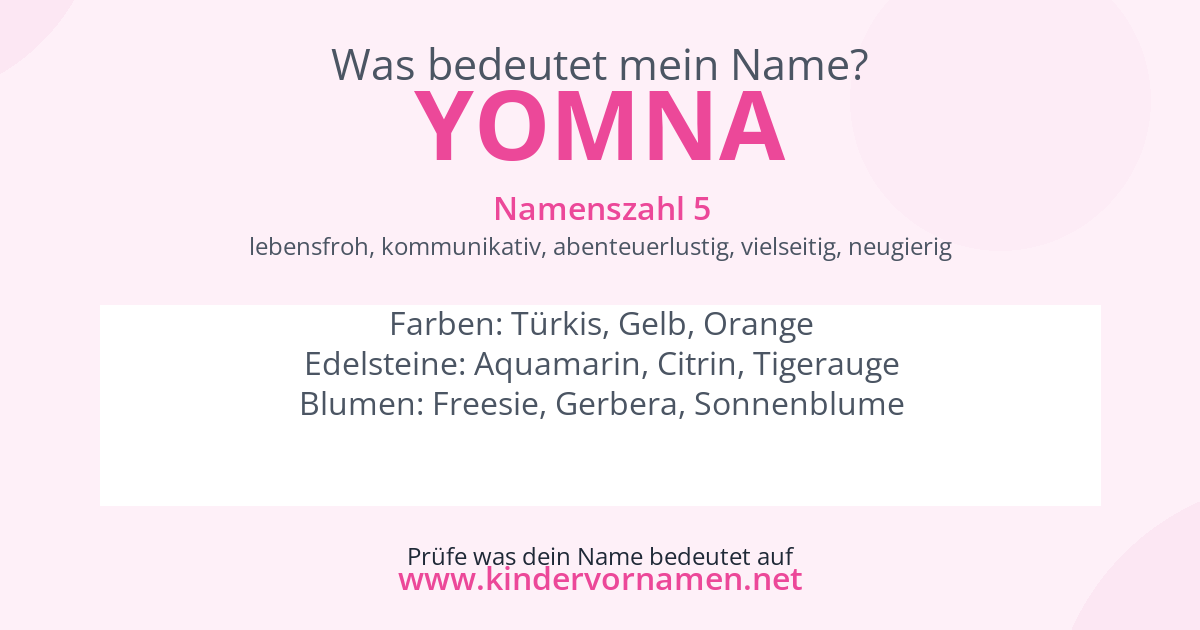 Was bedeutet der Name Yomna?