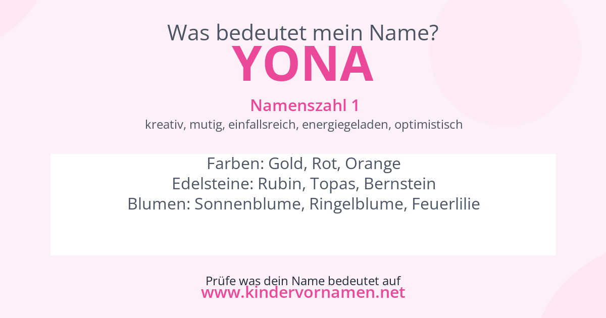 Was bedeutet der Name Yona?