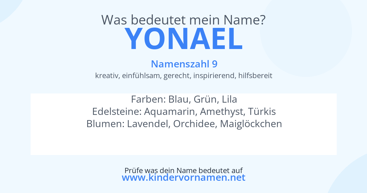 Was bedeutet der Name Yonael?