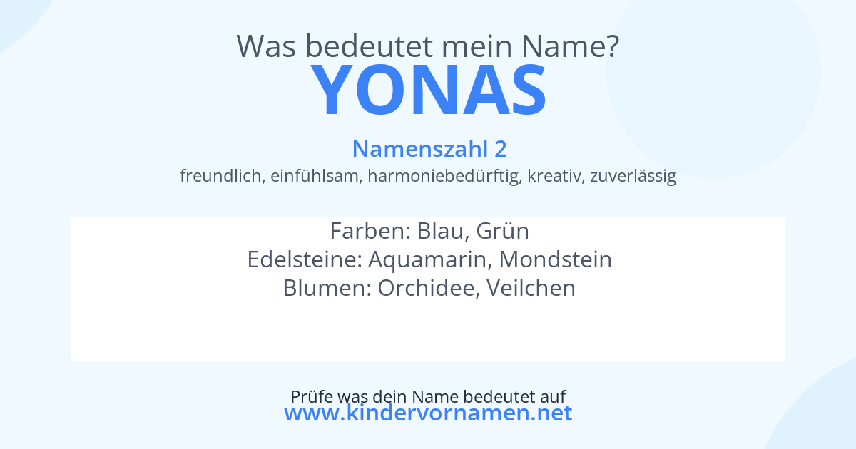 Was bedeutet der Name Yonas?