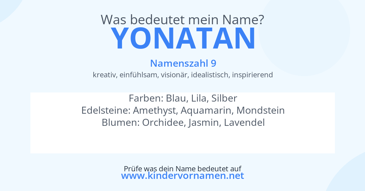 Was bedeutet der Name Yonatan?