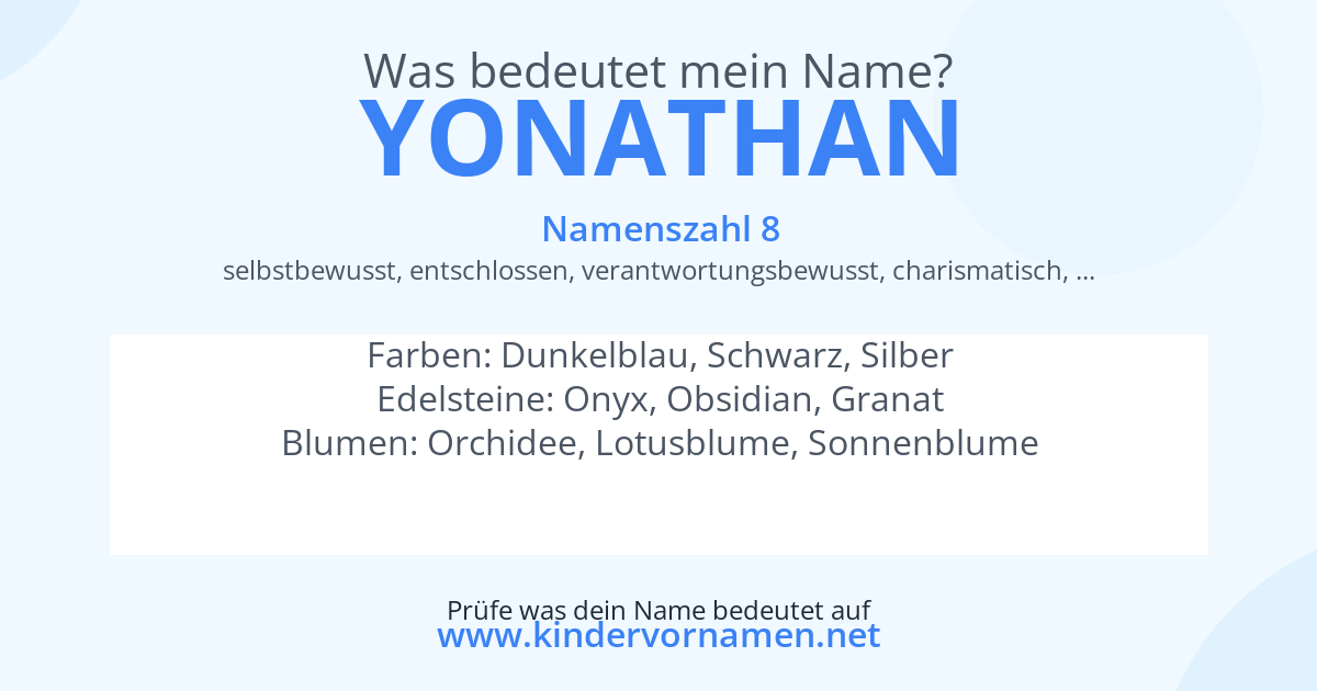 Was bedeutet der Name Yonathan?