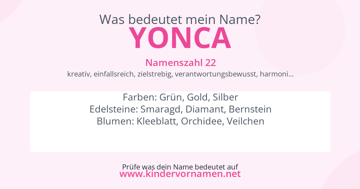 Was bedeutet der Name Yonca?