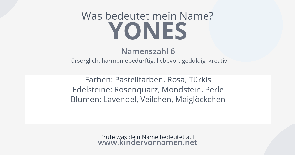 Was bedeutet der Name Yones?