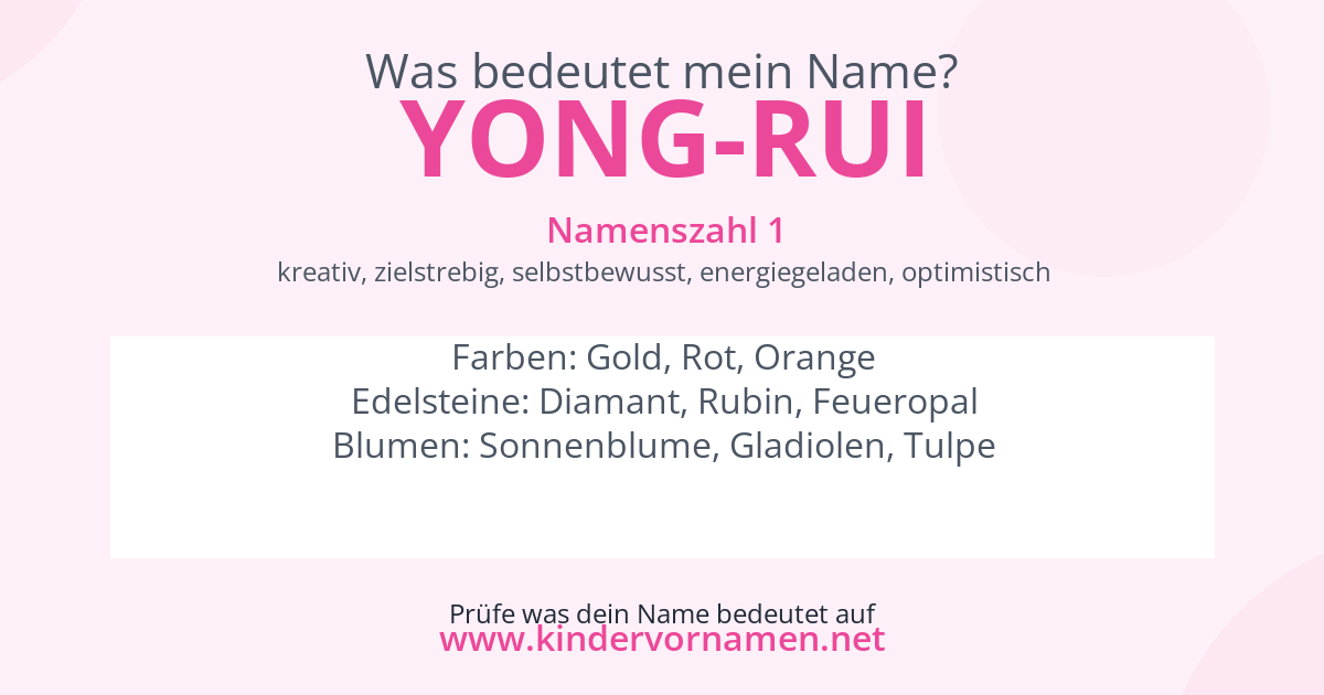 Was bedeutet der Name Yong-Rui?