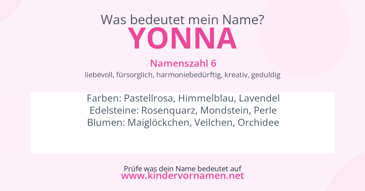 Was bedeutet der Name Yonna?