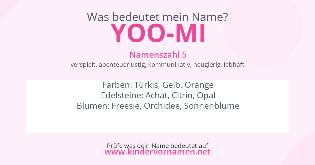Was bedeutet der Name Yoo-Mi?