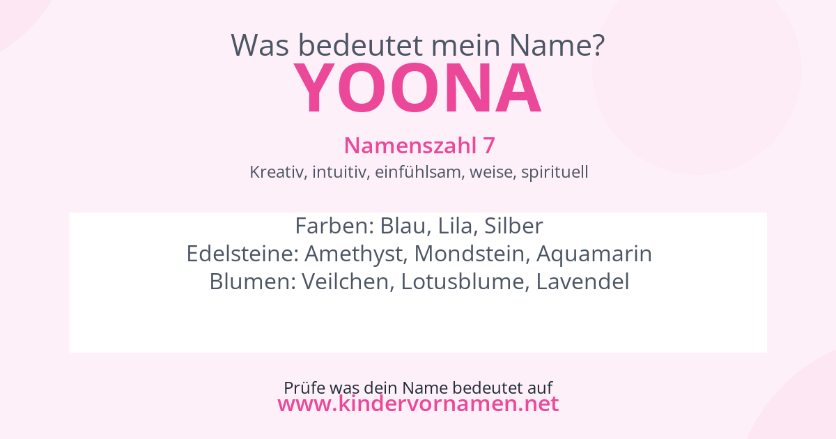 Was bedeutet der Name Yoona?