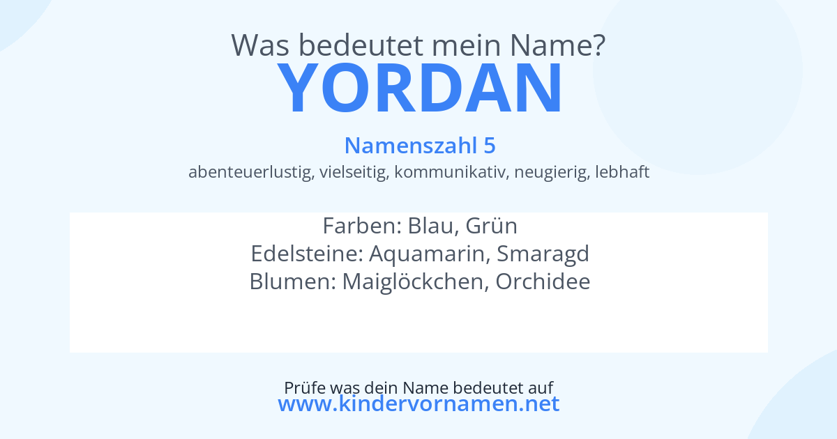 Was bedeutet der Name Yordan?