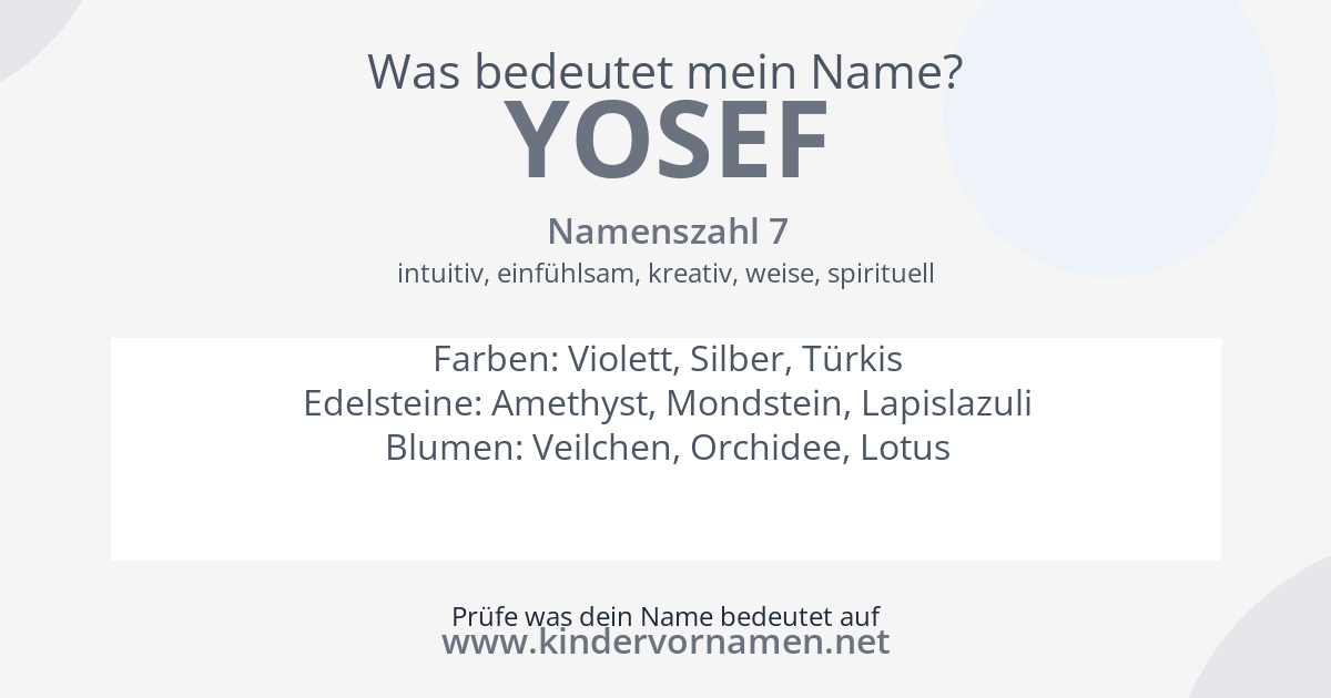 Was bedeutet der Name Yosef?