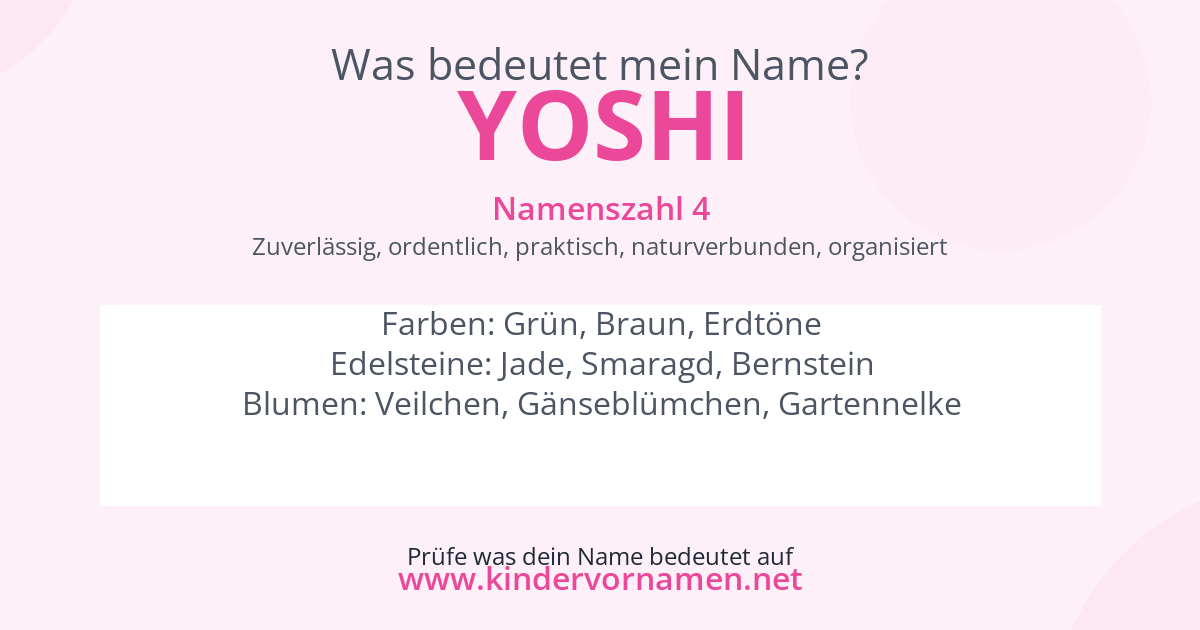 Was bedeutet der Name Yoshi?